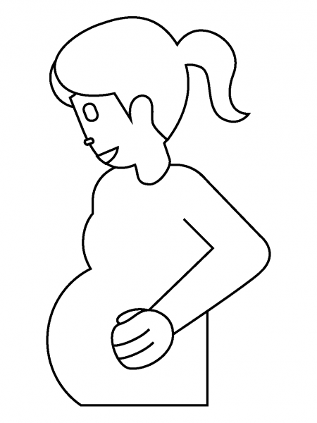 Pregnant Woman Emoji coloring page image