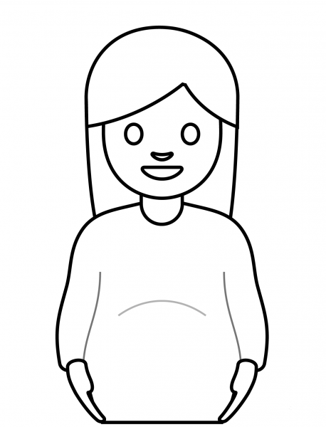 Pregnant Woman Emoji coloring page image