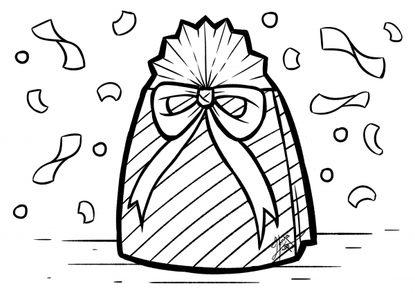 Present Bag coloring page image