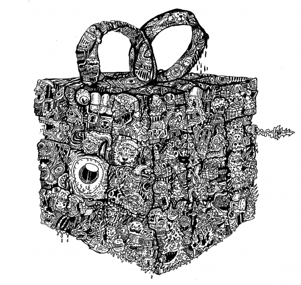 Present by Kris Man coloring page image