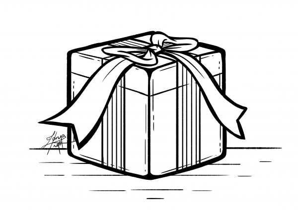 Present coloring page image