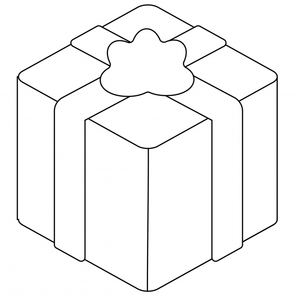 Present Emoji coloring page image