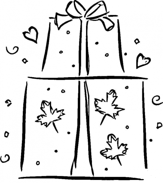 Present for Canada Day  coloring page image