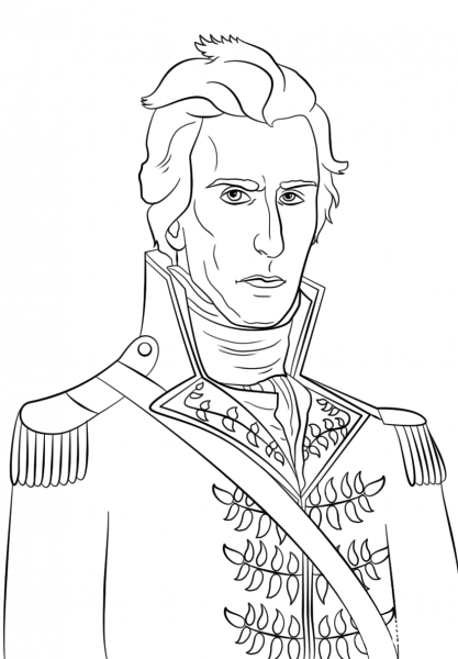 President Andrew Jackson coloring page image