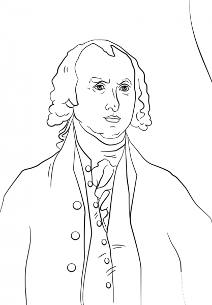President James Madison coloring page image