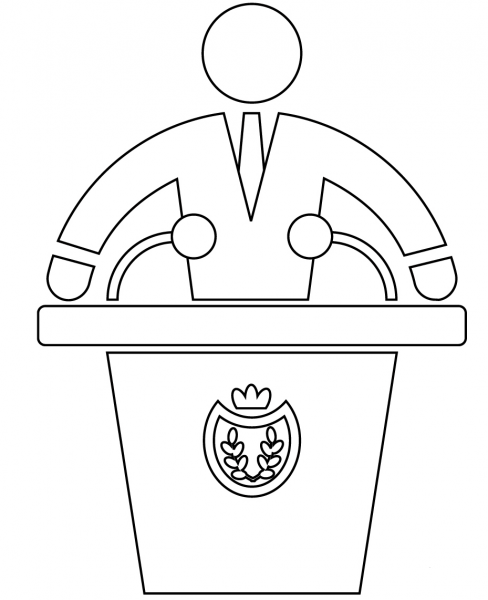 President Podium coloring page image