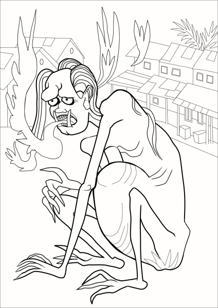 Preta coloring page image