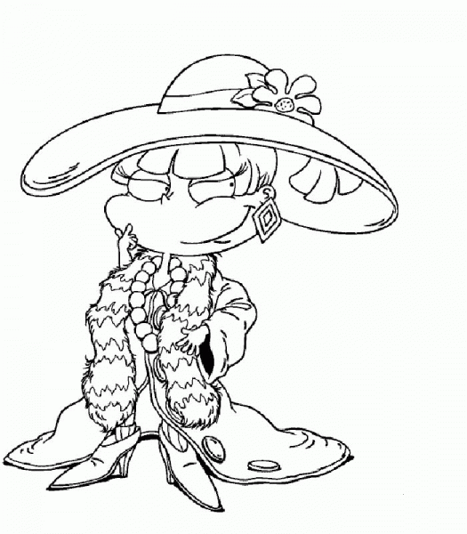 Pretty Madame Angelica  coloring page image