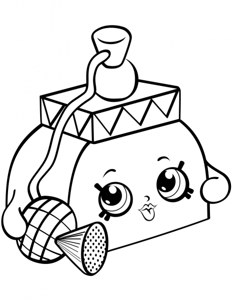 Pretty Puff Shopkin coloring page image
