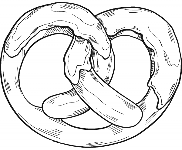 Pretzel coloring page image