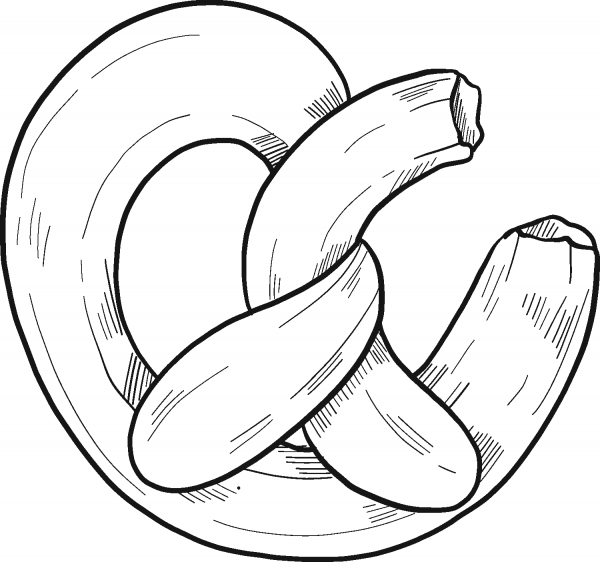 Pretzel coloring page image