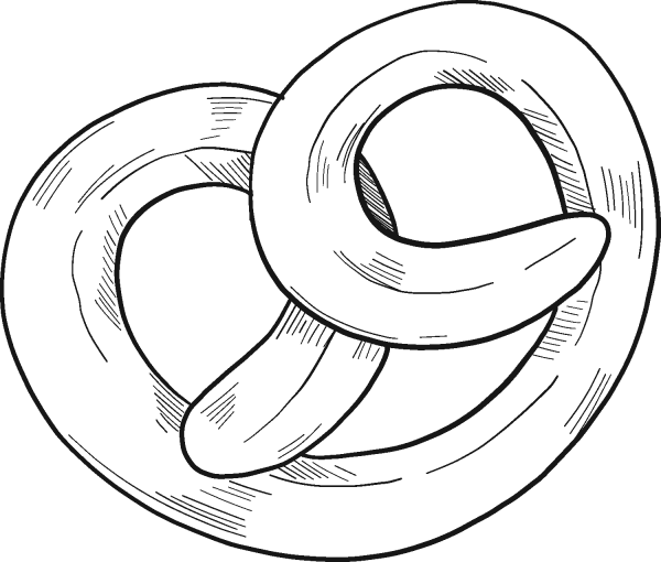 Pretzel coloring page image