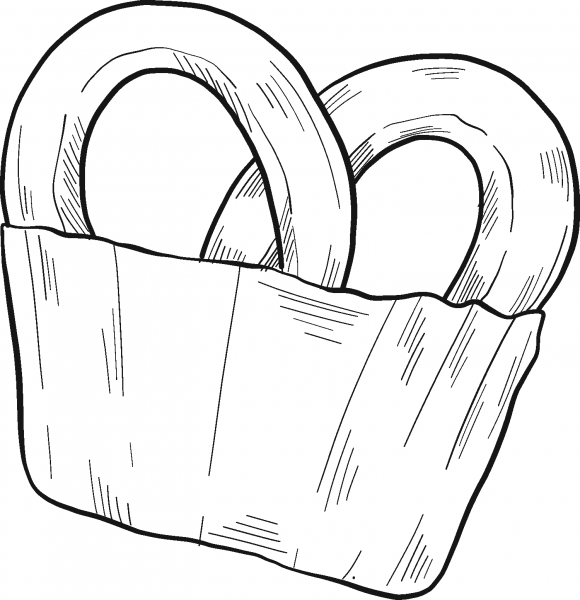 Pretzel coloring page image