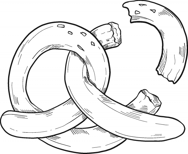 Pretzel coloring page image