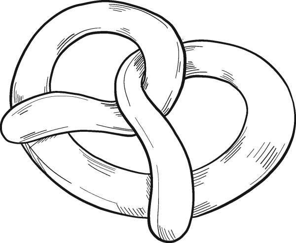 Pretzel coloring page image