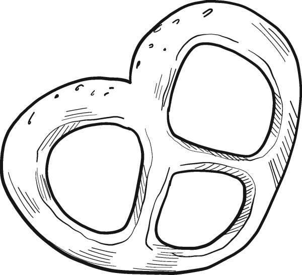 Pretzel coloring page image
