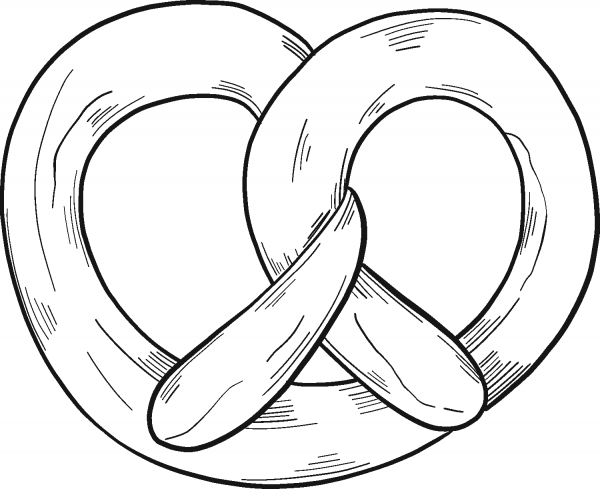 Pretzel coloring page image