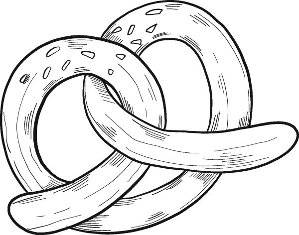 Pretzel coloring page image