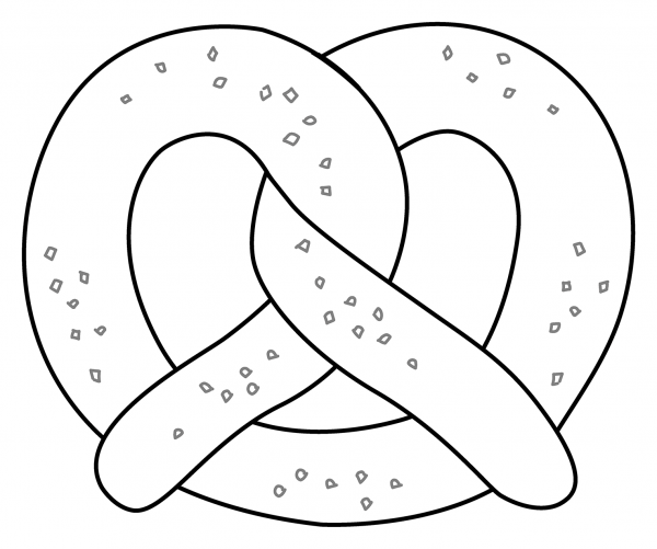 Pretzel Emoji coloring page image