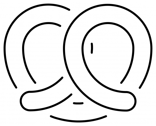 Pretzel Emoji coloring page image