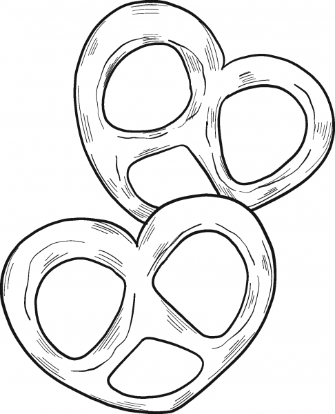 Pretzels coloring page image