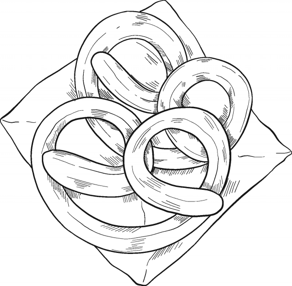Pretzels coloring page image