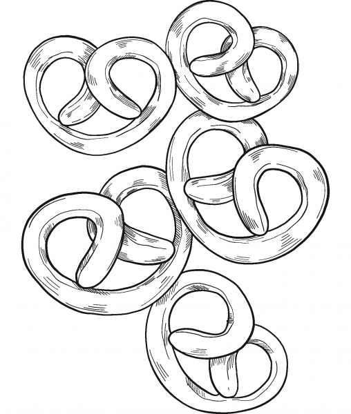 Pretzels coloring page image