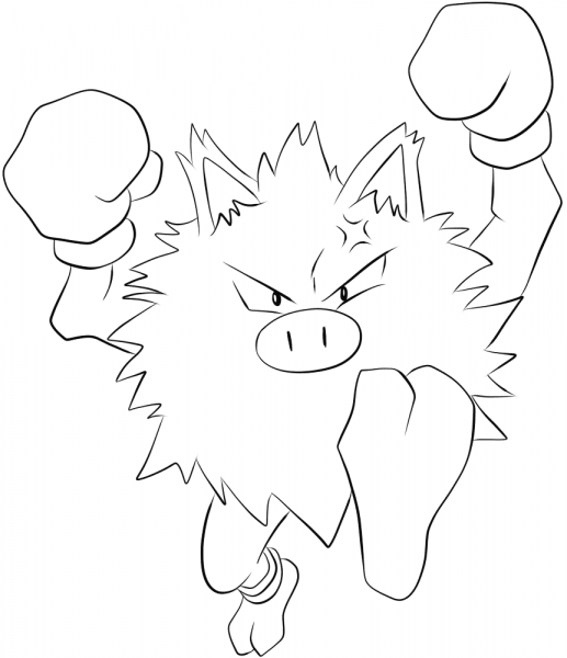 Primeape coloring page image
