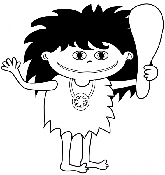 Primitive Man coloring page image