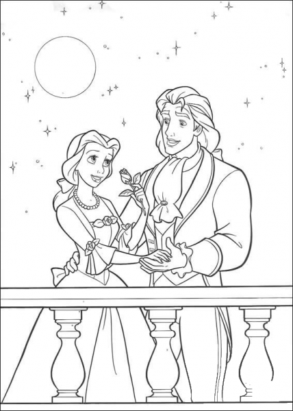 Prince And Princess Belle coloring page image
