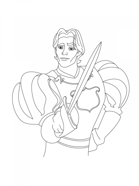 Prince Edward with his Sword coloring page image