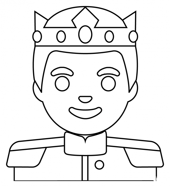 Prince Emoji coloring page image