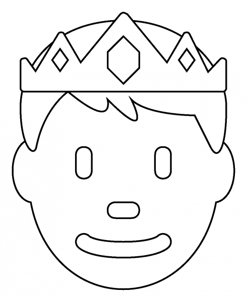 Prince Emoji coloring page image