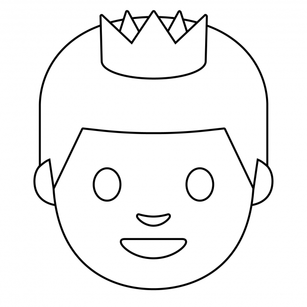 Prince Emoji coloring page image