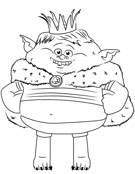 Prince Gristle from Trolls coloring page image