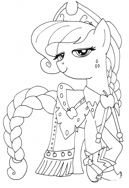 Princess Applejack coloring page image