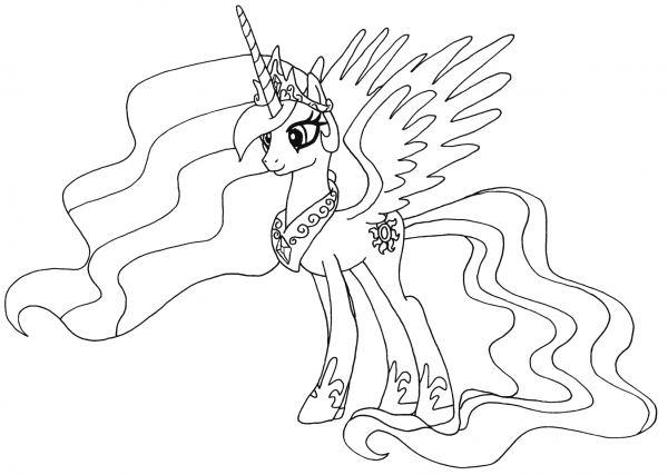 Princess Celestia coloring page image