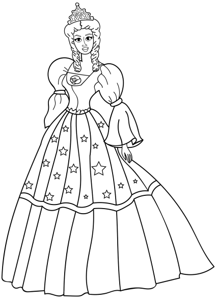 Princess coloring page image