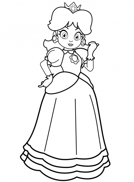 Princess Daisy coloring page image