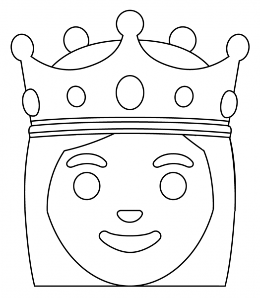 Princess Emoji coloring page image