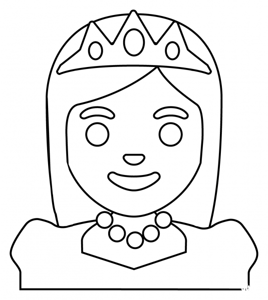 Princess Emoji coloring page image