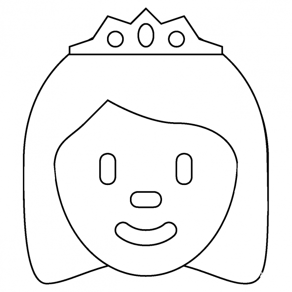 Princess Emoji coloring page image