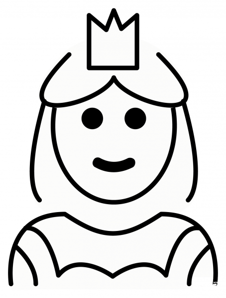 Princess Emoji coloring page image