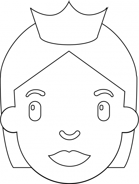 Princess Emoji coloring page image