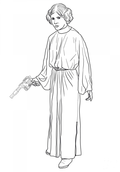 Princess Leia coloring page image