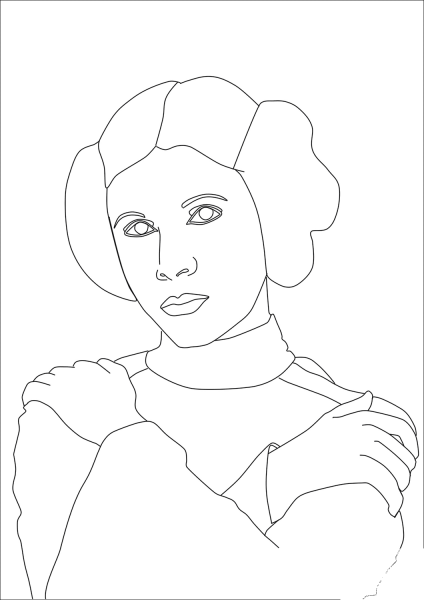 Princess Leia coloring page image