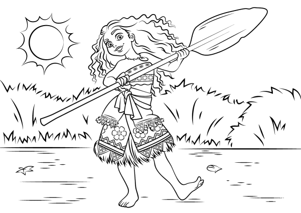 Princess Moana Waialiki coloring page image