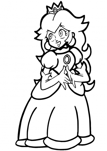 Princess Peach coloring page image