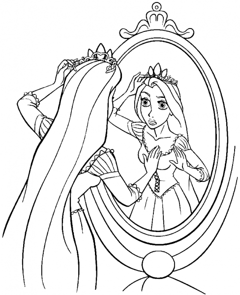 Princess Rapunzel coloring page image
