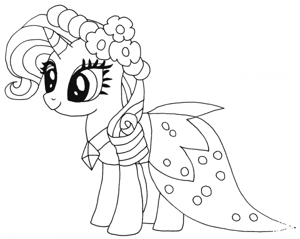 Princess Rarity coloring page image